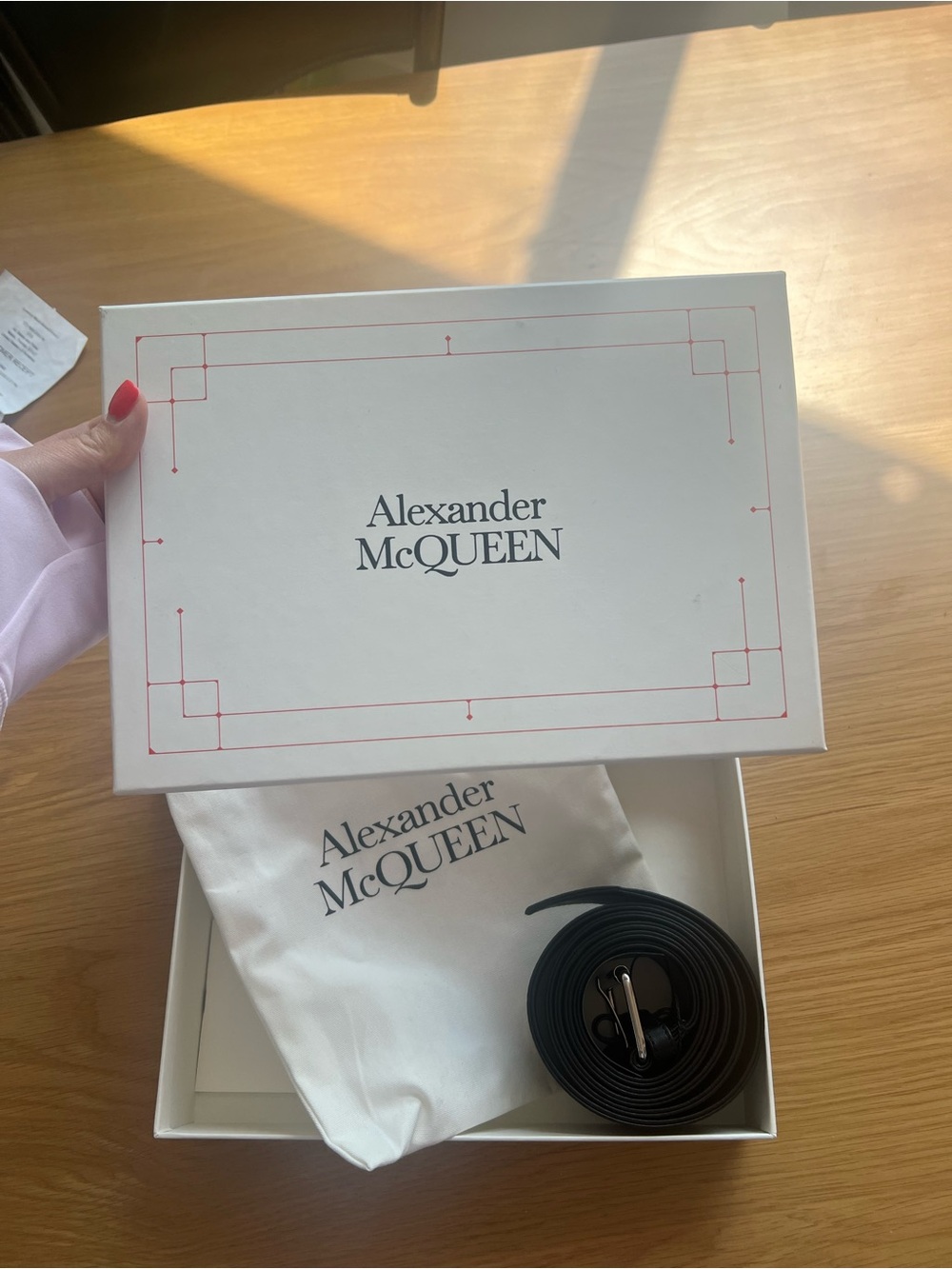 Alexander McQUEEN Black Leather Belt with Silver Buckle NWT